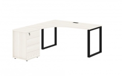 Стол эргономичный с тумбой левый Skyland EDIS EQCET 1518 L Ясень Траун Черный