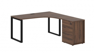 Стол эргономичный с тумбой правый Skyland EDIS EQCET 1518 R Дуб Денвер темный Черный