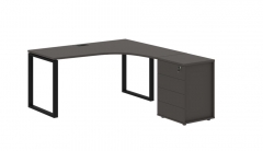 Стол эргономичный с тумбой правый Skyland EDIS EQCET 1518 R Мокко Черный