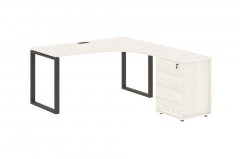 Стол эргономичный с тумбой правый Skyland EDIS EQCET 1518 R Ясень Траун Мокко