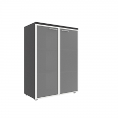 Шкаф со стеклянными дверьми в алюминиевой рамке с топом Skyland XMC 85.7 Легно Темный