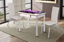 Стол журнальный Мебелик Фьюжн квадро Дуб американский/серый бетон