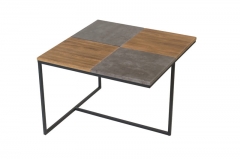 Стол журнальный Мебелик Фьюжн квадро Дуб американский/серый бетон