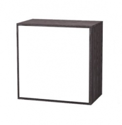 Шкаф навесной Марибель Куб К06 Белый софт Ясень черный