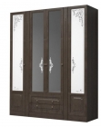Шкаф четырехдверный для платья и белья Марибель Ева-11 06 Шоколад Венге