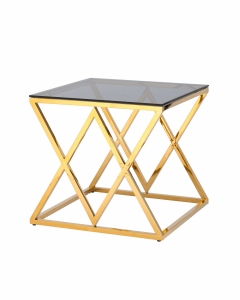 Журнальный стол Stool Group ИНСИГНИЯ 55x55 Золото стекло smoke