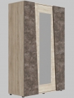 Шкаф трехстворчатый Стиль Санремо 02 Дуб сонома светлый Ателье темное