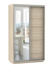 Шкаф-купе двухдверный Е1 Экспресс Дуо Медиум 1200х2400h Ясень шимо светлый
